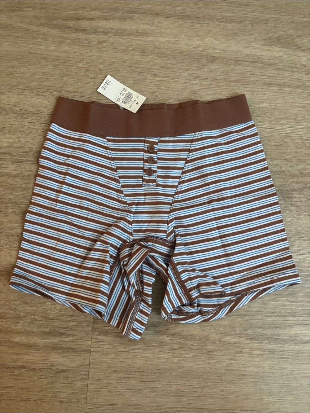 NWT Aerie Blue and Brown Striped Boxer Briefs